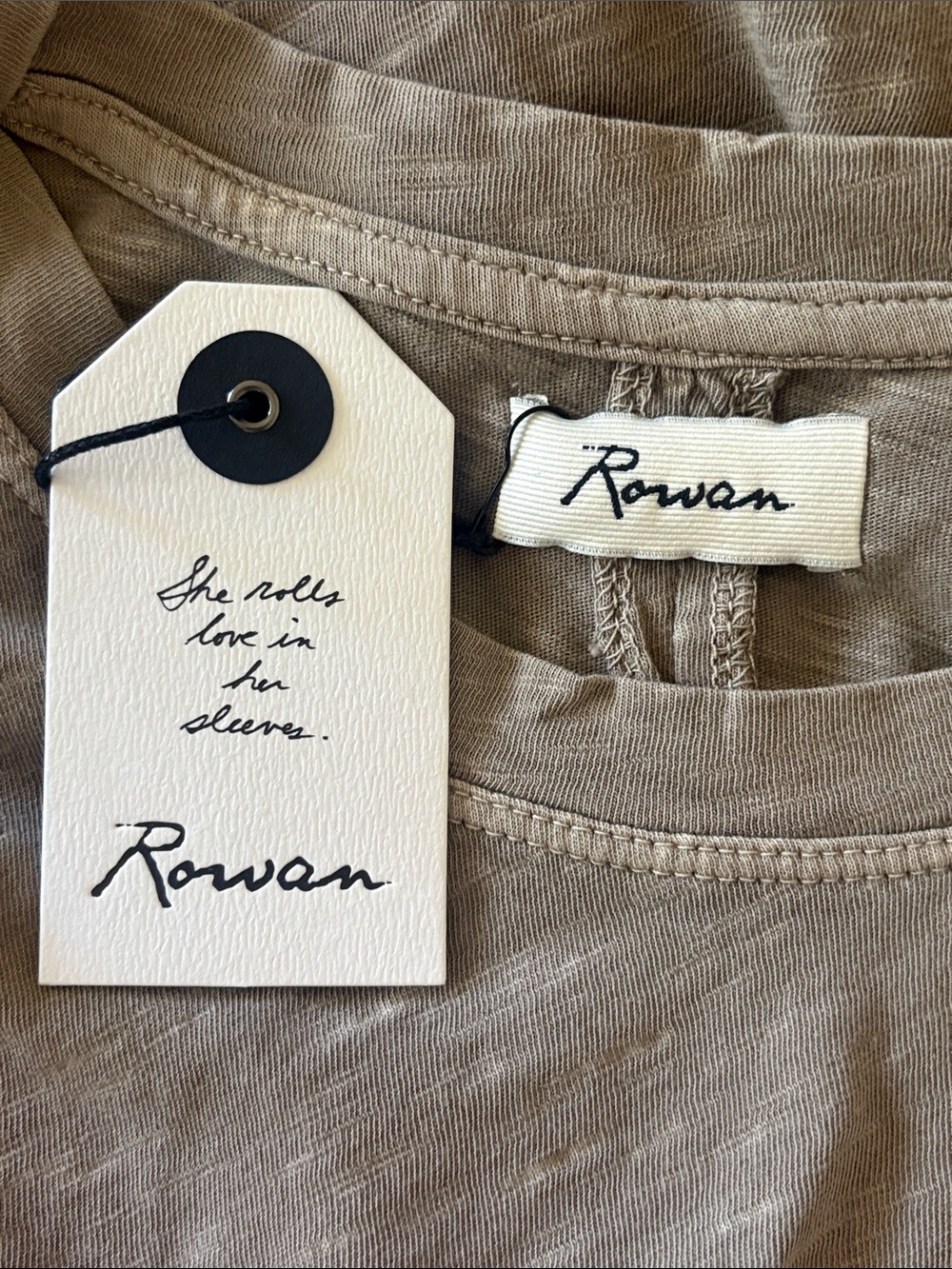 Rowan Made in Los Angeles Savannah Cotton Muscle Tank In Stone Size Small NWT - Picture 7 of 10